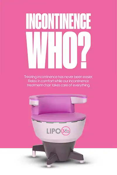 LIPO360 EMS Chair Can Help with Urinary Incontinence 2 Image of a urinary incontinence treatment seat Luton